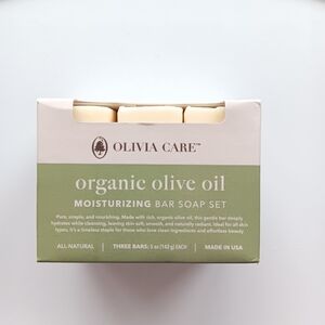 Olivia Care Organic Olive Oil Moisturizing Bar Soap 3 Pack 15 Ounces Made in US